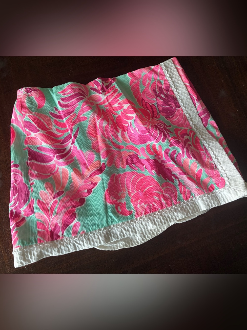 Lilly Pulitzer Kids Girls 14 Love Birds Joana Skort Floral Mini Skirt Mint